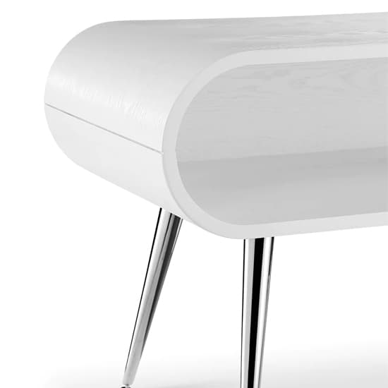 Abeni Wooden TV Stand In White With Chrome Legs Furniture in Fashion