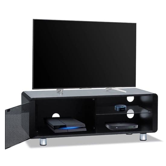 Abbie High Gloss TV Stand With 2 Shelves In Black_2