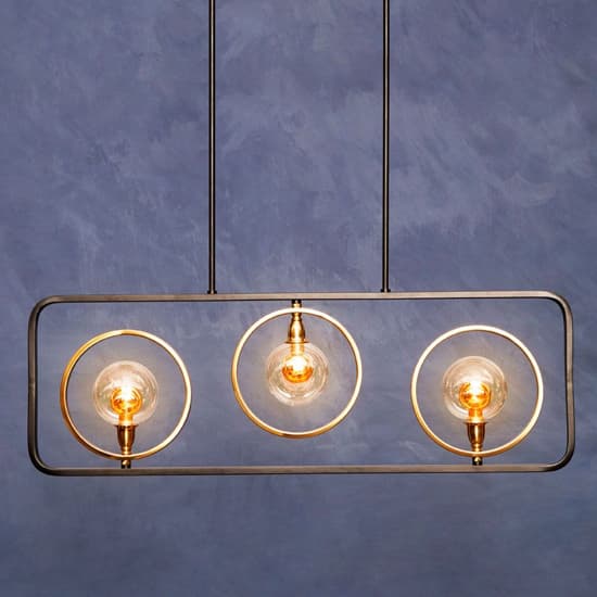 Abita 3 Bulbs Pendant Light In Matte Black And Bronze_6
