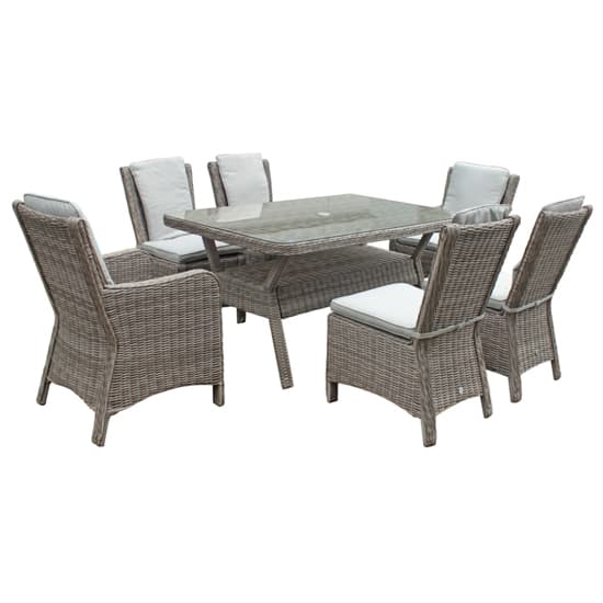 Abobo 150cm Glass Dining Table With 6 Dining Chairs In Grey_3