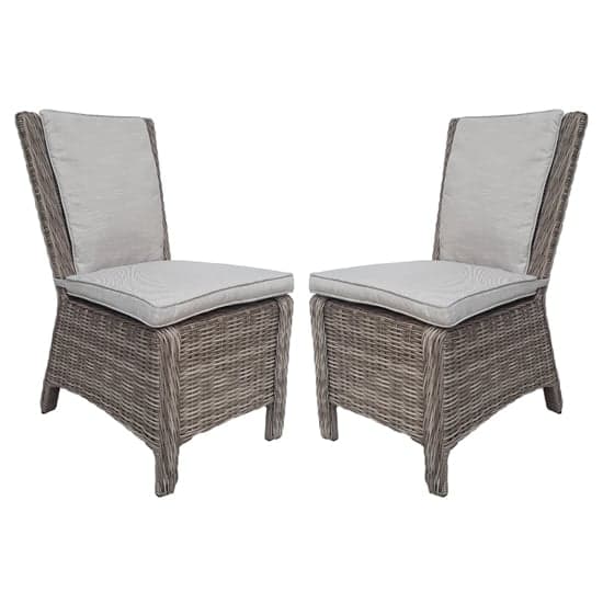 Abobo High Back Armless Fine Grey Fabric Dining Chair In Pair_1