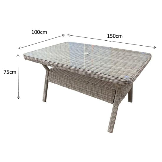 Abobo Rectangular Glass Top 150cm Dining Table In Fine Grey_2
