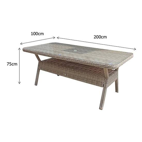 Abobo Rectangular Glass Top 200cm Dining Table In Fine Grey_2