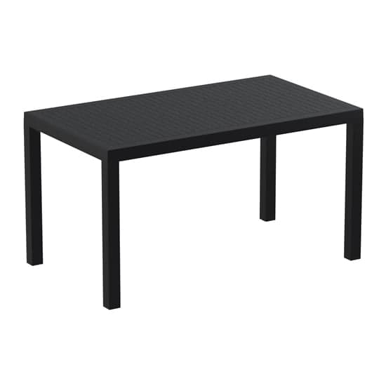 Aboyne Outdoor Rectangular 140cm Dining Table In Black_1