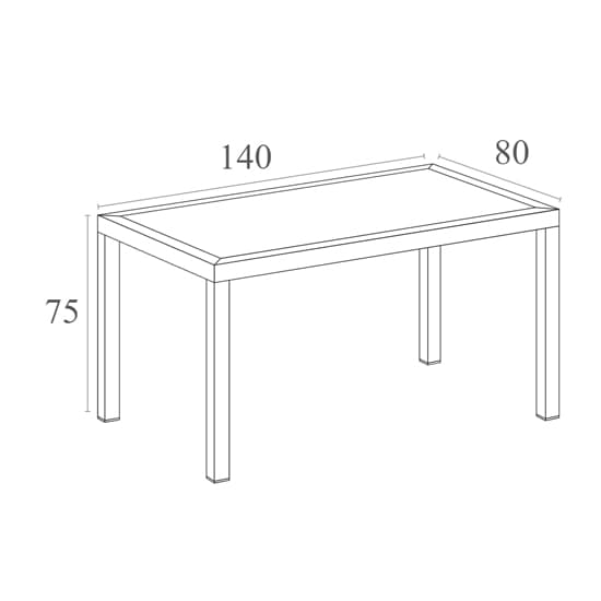 Aboyne Outdoor Rectangular 140cm Dining Table In Dark Grey_4
