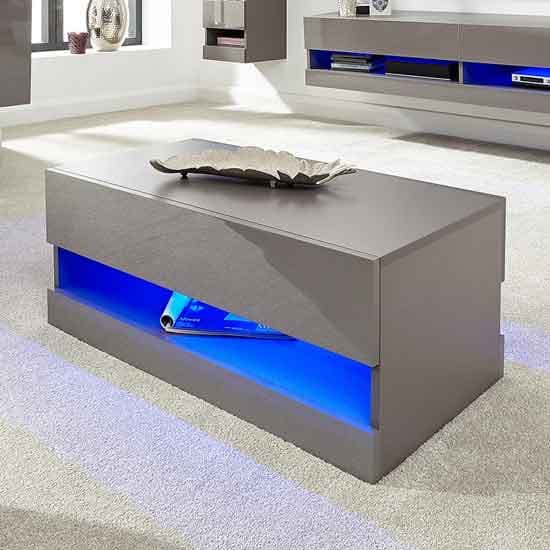 Goole LED High Gloss Coffee Table In Grey Furniture in Fashion