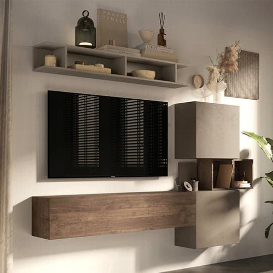Abril Wall Hung Wooden Entertainment Unit In Clay And Mercure_1