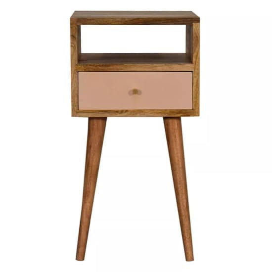 Acadia Wooden Petite Bedside Cabinet In Oak Ish And Pink_2