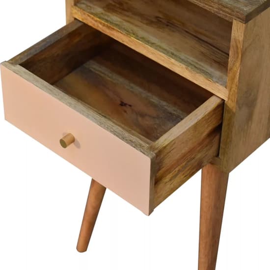 Acadia Wooden Petite Bedside Cabinet In Oak Ish And Pink_4