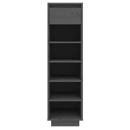 Acasia Pine Wood Shoe Storage Cabinet In Grey_3
