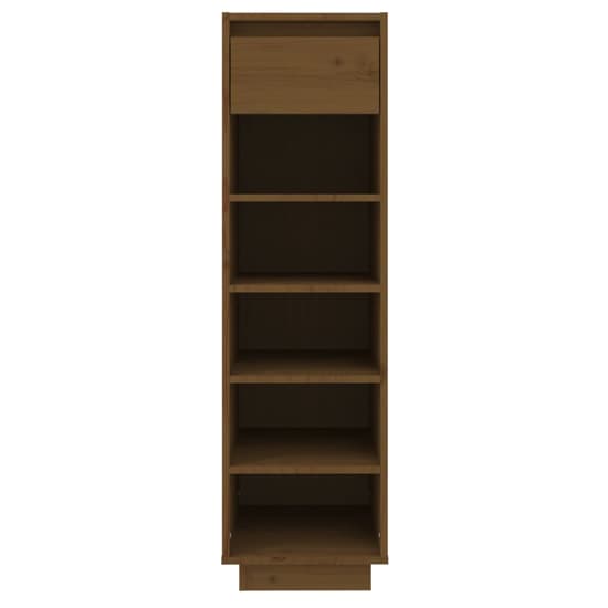 Acasia Pine Wood Shoe Storage Cabinet In Honey Brown_3