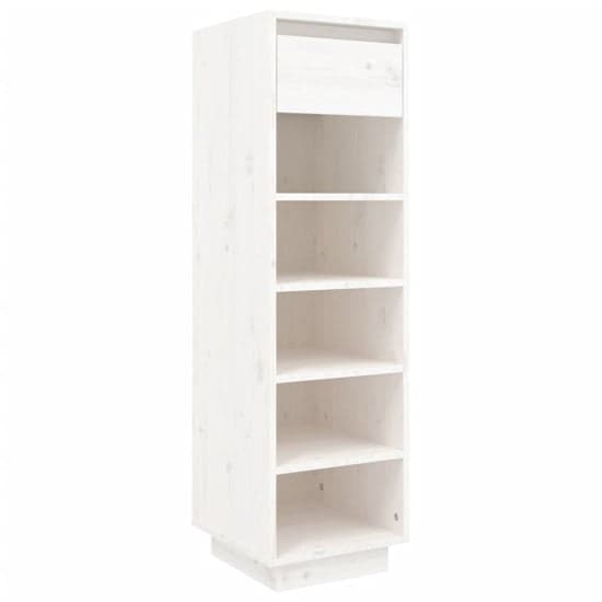 Acasia Pine Wood Shoe Storage Cabinet In White_2