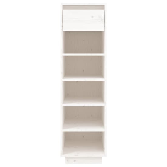 Acasia Pine Wood Shoe Storage Cabinet In White_3
