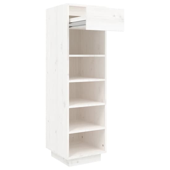 Acasia Pine Wood Shoe Storage Cabinet In White_4