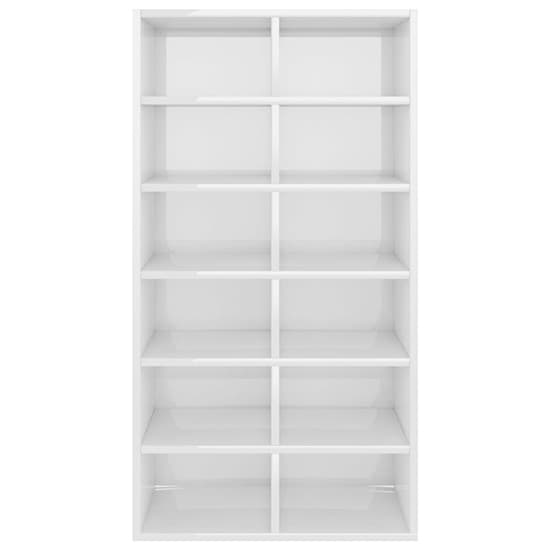 Acciai High Gloss Shoe Storage Rack With 12 Shelves In White_3