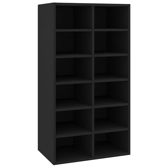 Acciai Wooden Shoe Storage Rack With 12 Shelves In Black_2