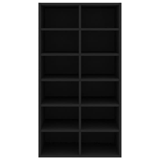 Acciai Wooden Shoe Storage Rack With 12 Shelves In Black_3