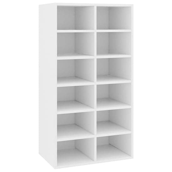 Acciai Wooden Shoe Storage Rack With 12 Shelves In White_2