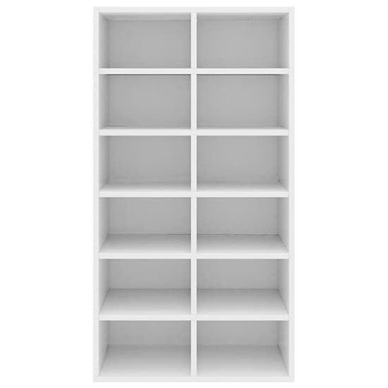 Acciai Wooden Shoe Storage Rack With 12 Shelves In White_3