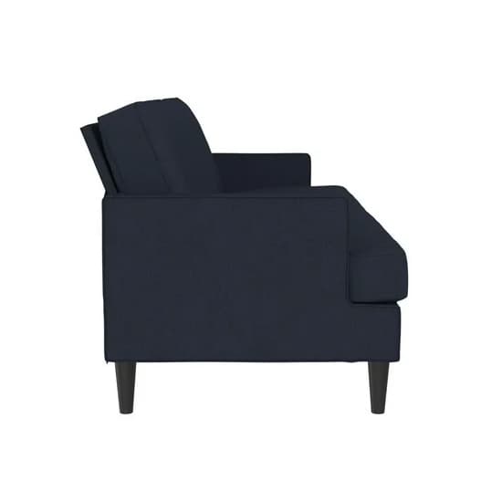 Accord Linen Fabric 3 Seater Sofa In Blue With Black Legs_6