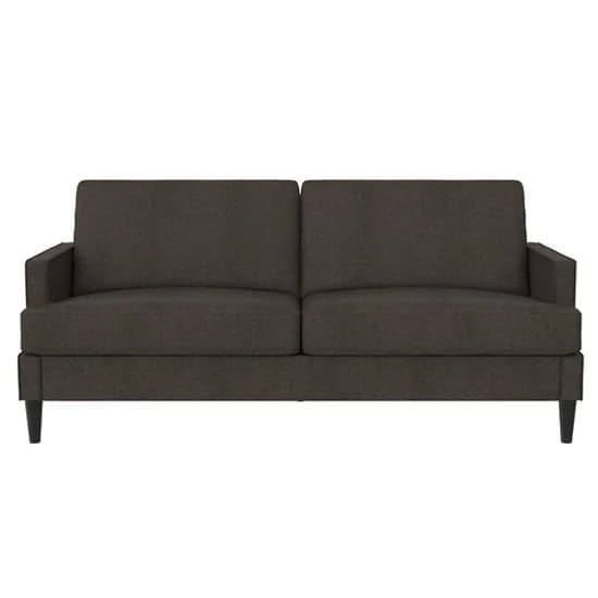 Accord Linen Fabric 3 Seater Sofa In Grey With Black Legs_3
