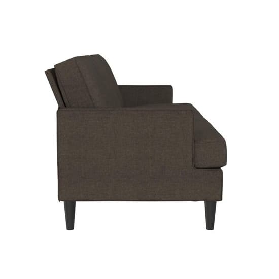 Accord Linen Fabric 3 Seater Sofa In Grey With Black Legs_4