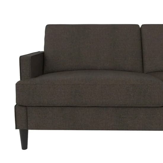 Accord Linen Fabric 3 Seater Sofa In Grey With Black Legs_5