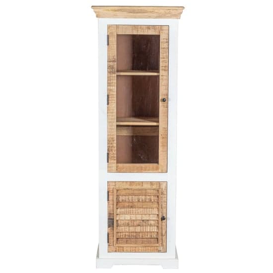 Accra Wood Display Cabinet With 1 Doors 3 Shelves In Oak_2