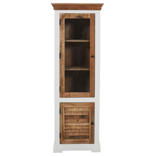 Accra Wood Display Cabinet With 1 Doors 3 Shelves In Oak_6