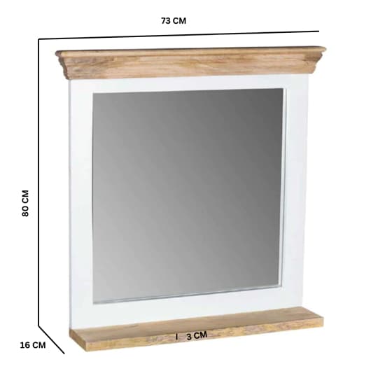 Accra Solid Mango Wood Frame Wall Mirror With Shelf In White_7