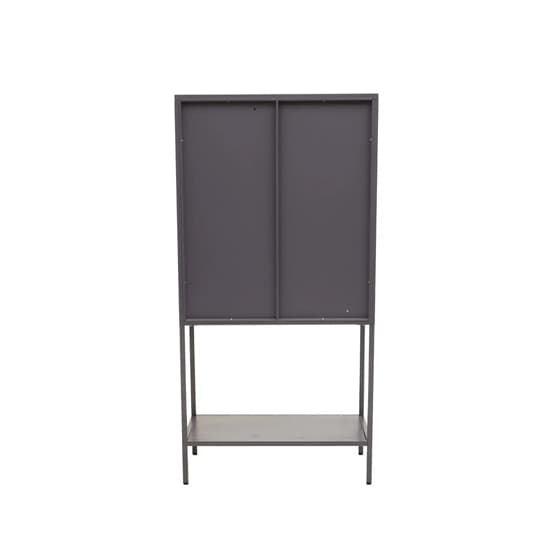 Accra Steel Display Cabinet With 2 Doors And Shelf In Grey_5