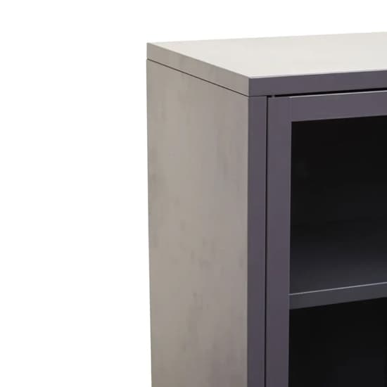 Accra Steel Display Cabinet With 2 Doors And Shelf In Grey_6