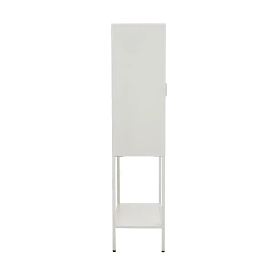 Accra Steel Display Cabinet With 2 Doors And Shelf In White_4