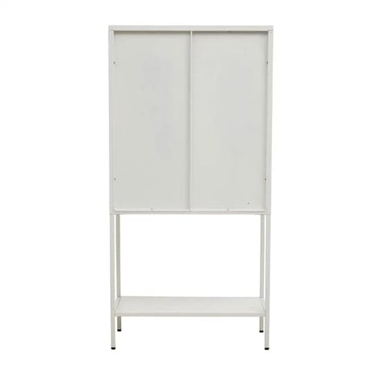 Accra Steel Display Cabinet With 2 Doors And Shelf In White_5