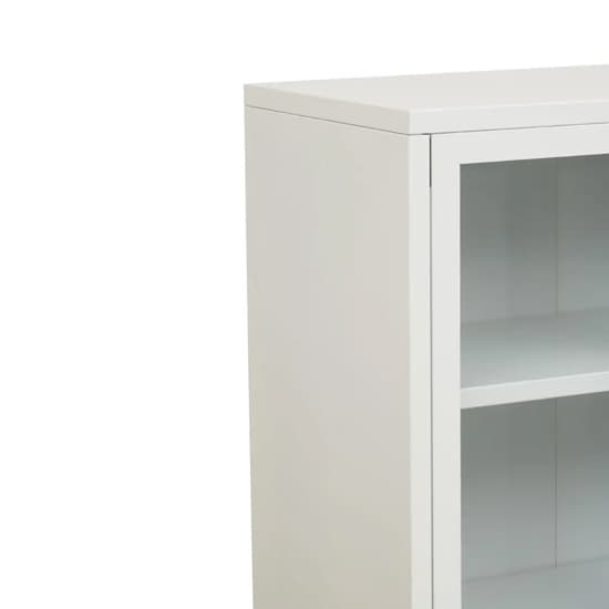 Accra Steel Display Cabinet With 2 Doors And Shelf In White_6