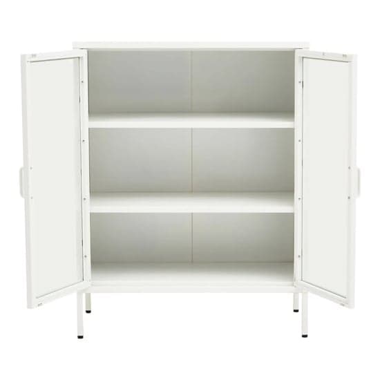 Accra Steel Display Cabinet With 2 Doors In White_2