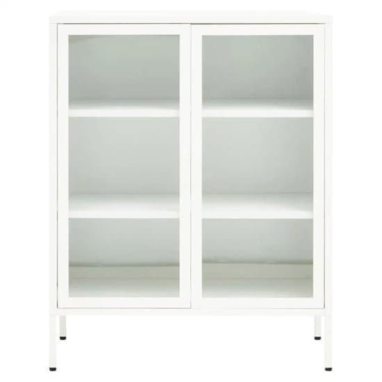 Accra Steel Display Cabinet With 2 Doors In White_1
