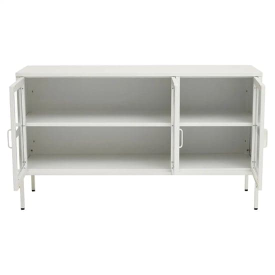 Accra Steel Display Cabinet With 3 Doors In White_2