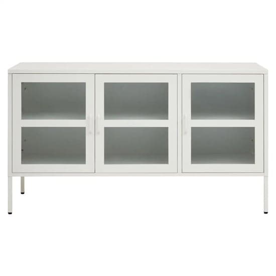 Accra Steel Display Cabinet With 3 Doors In White_1