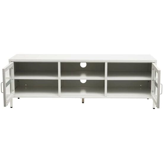 Accra Steel TV Stand With 2 Doors 1 Shelf In White_2