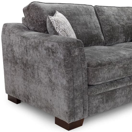 Accra Velvet 2 Seater Sofa With Solid Wood Frame In Grey_3