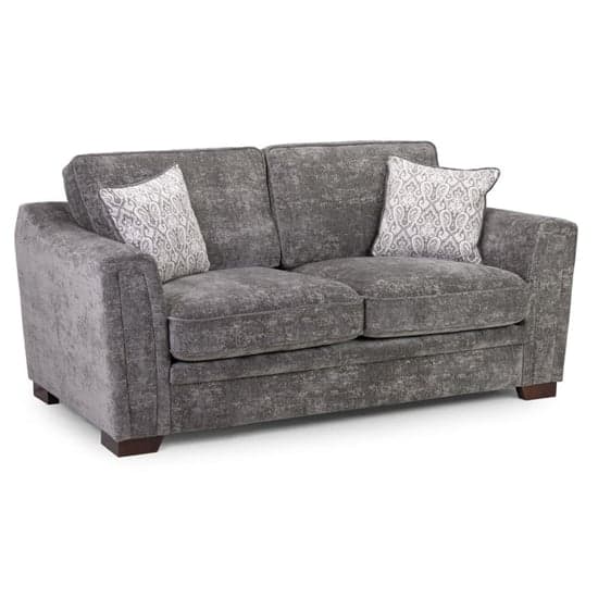 Accra Velvet 2 Seater Sofa With Solid Wood Frame In Grey_1