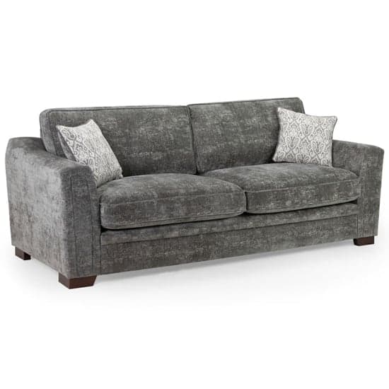 Accra Velvet 4 Seater Sofa With Solid Wood Frame In Grey_1