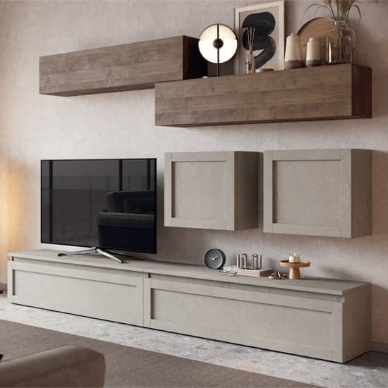 Accra Wooden Entertainment Unit In Clay And Mercury Oak_1