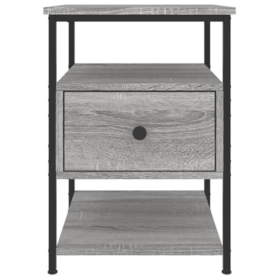 Achava Wooden Bedside Cabinet 1 Drawer 1 Shelf In Grey Sonoma Oak_4