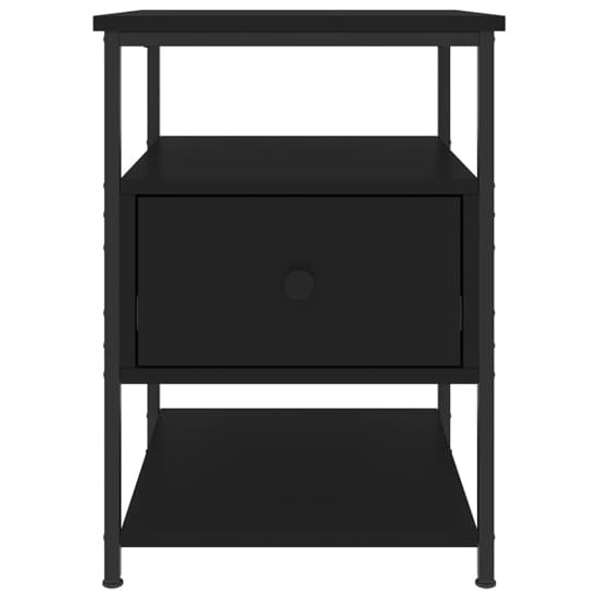 Achava Wooden Bedside Cabinet 1 Drawer 1 Shelf In Black_4