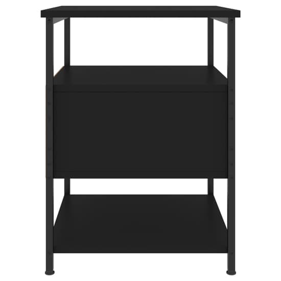 Achava Wooden Bedside Cabinet 1 Drawer 1 Shelf In Black_5