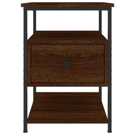 Achava Wooden Bedside Cabinet 1 Drawer 1 Shelf In Brown Oak_4