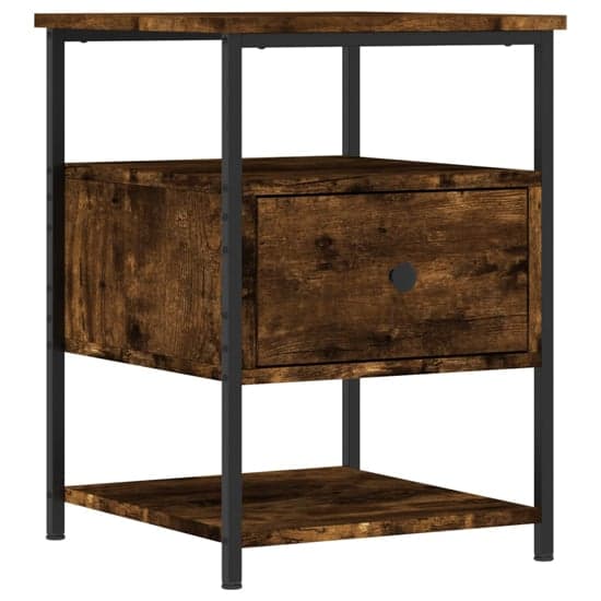 Achava Wooden Bedside Cabinet 1 Drawer 1 Shelf In Smoked Oak_2