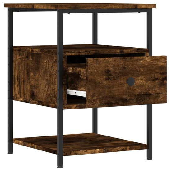 Achava Wooden Bedside Cabinet 1 Drawer 1 Shelf In Smoked Oak_3